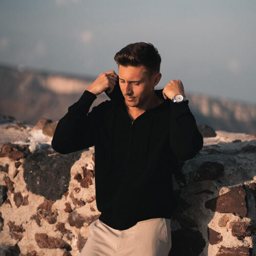 Hoodie mit Reißverschluss aus Kaschmir